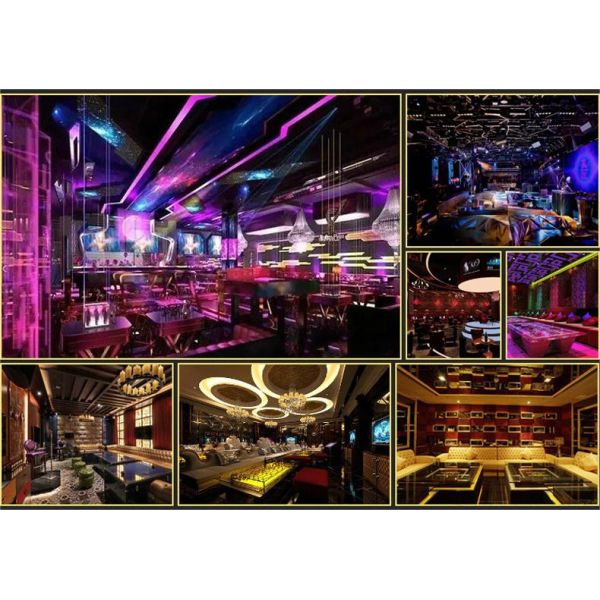 Customized bar Family Audio-visual Room Sofa Table Combination Against the Wall U-shaped L-shaped Luxury Club Sofa Set Furniture
