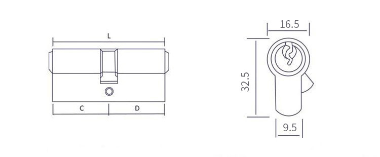 Double Open Security Cylinder Lock Silver Door Lock Cylinder 60mm