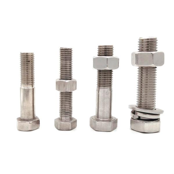 M4 M8 stainless steel 304 316 Hex Head bolts with hex nuts and washers