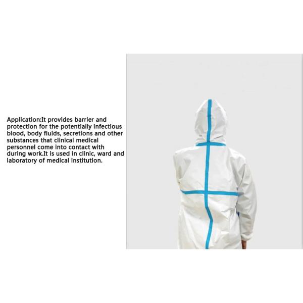 Surgical Disposable Protective Gown Non Woven Fabric PE Breathable Film soft