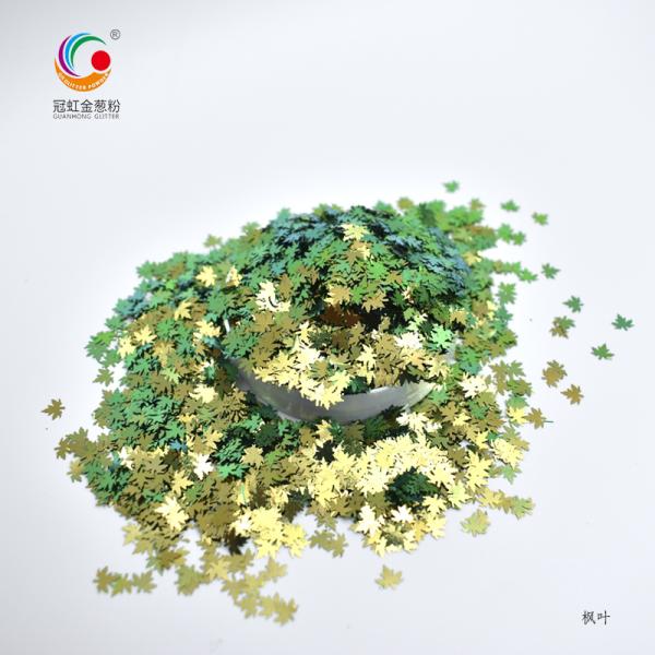 Gold Green Heart Shaped Chameleon Glitter Loose Powder Christmas Decorations
