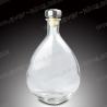 Oval Shape Clear 750ml Spirits Whiskey Glass Bottle for sale