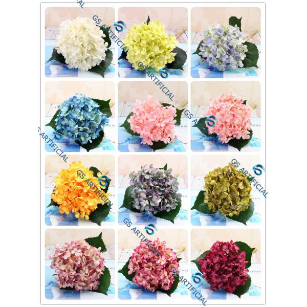 Hydrangea Head Artificial Plant Leaves 52cm Centerpieces For Wedding