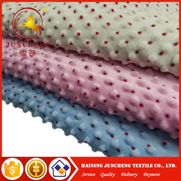 customized made printed minky dot fabric with competitive price