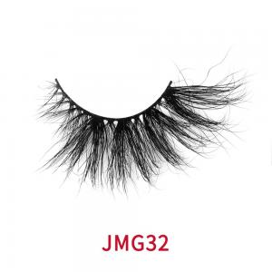 Buy cheap Natural Black Fluffy 25mm Mink Lashes , 5D Handmade Mink Lashes product
