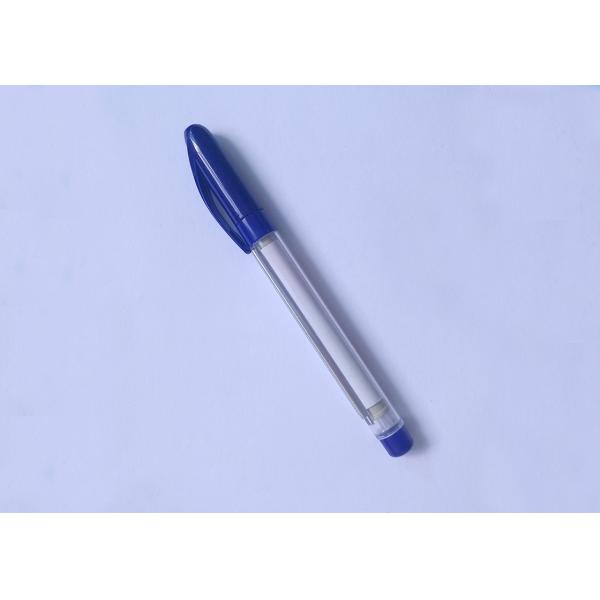 Transparent plastic banner gel ink pen in red or blue with 180mmX68mm size color-full banner printing for promotion