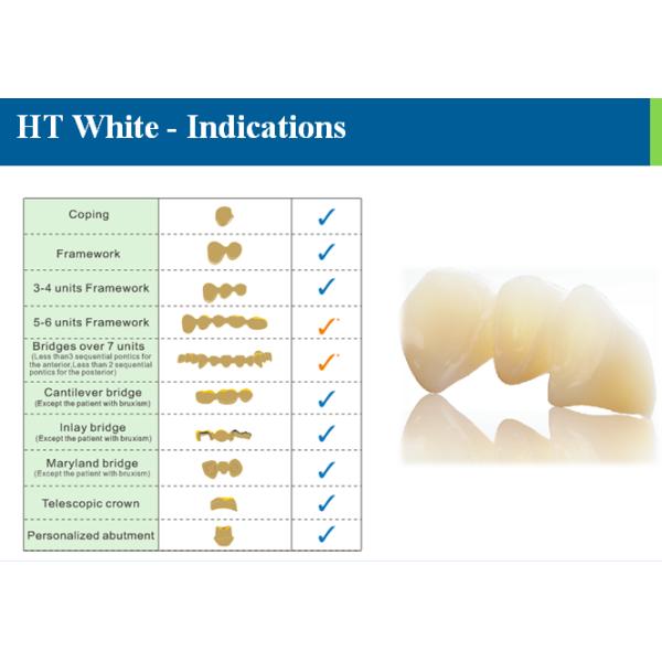 High Translucency Zirconia Blocks Dental For Zirconia Coping / Framework