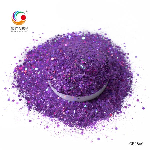 PET Hexagonal Laser Chunky Glitter Mix Powder For Holiday Decoration Nails