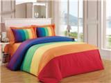 China Rainbow Energetic Bedding 7-Color Duvet Cover 4pcs Set Polyester Cotton Bedding Set on sale
