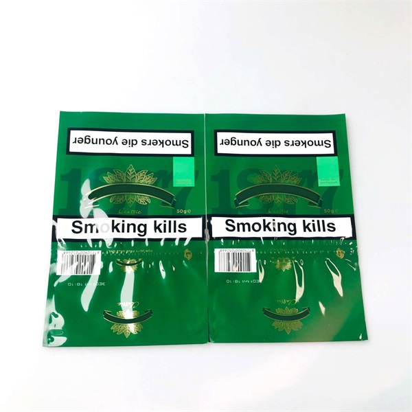 Eco Friendly Packaging Tobacco Pouch Custom Printed Zipper 25g 50g