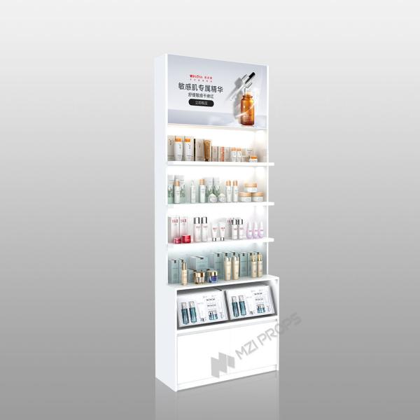 ZhMS-V8 Adjustable Height Vip Product Storage Cabinet with White Acrylic Edges