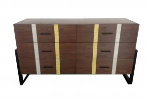 China 6-drawer metal base wooden dresser for hotel bedroom furniture,hospitality casegoods on sale