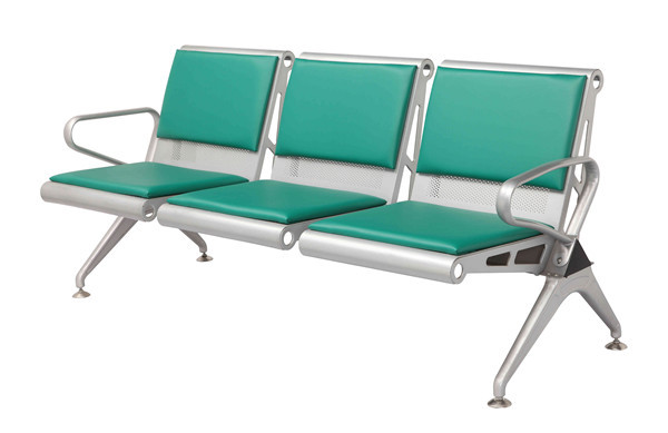 Soft Cushion Aluminium Waiting Chair / AnticorrosiveThree Seater Waiting Chair