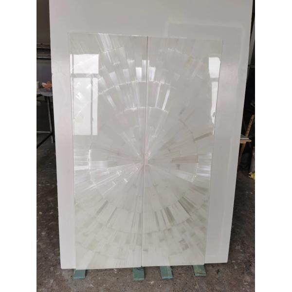 Backlit-Transcluent Brazilian White Crystal Quartzite Slab | Luxury Feature Wall Stone for Premium Interior Design