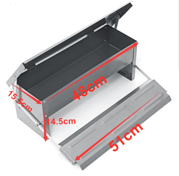 Easy Assemble 51x21cm Rustproof Poultry Auto Feeder