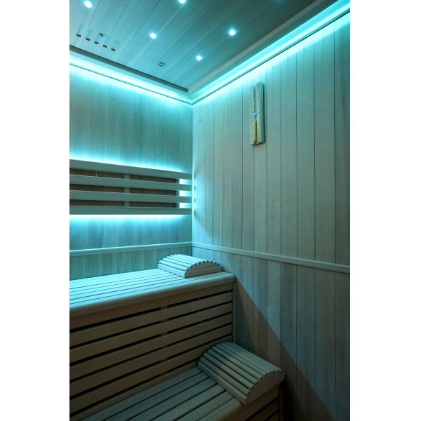 Custom Made Cedar Cube Sauna Room with Computer Control Panel and Electric Stove Heating for Outdoor Use