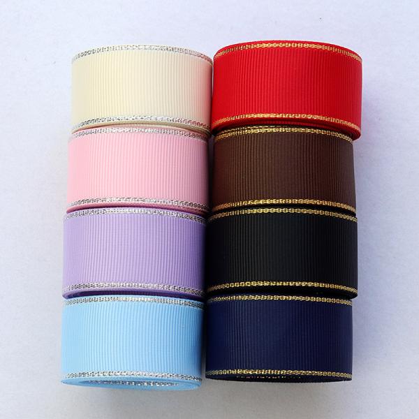 wholesale gold foil printed custom printed grosgrain ribbon