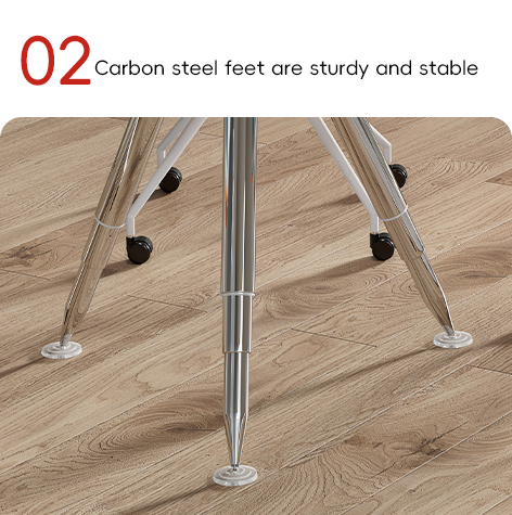 Support customization Modern Style Office Furniture Table With White Countertop And Sturdy Metal Steel Legs