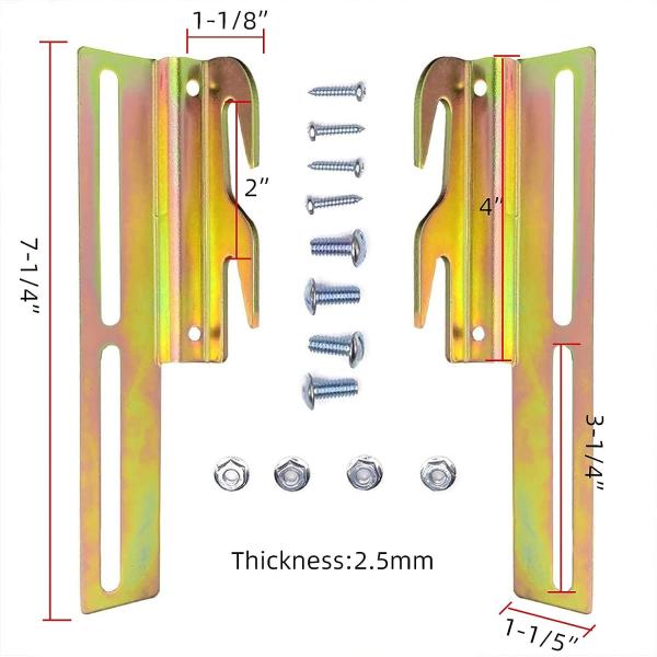 Hook on Bed Frame Brackets Customized Size Headboard Hook Set for Brass Bed Rails