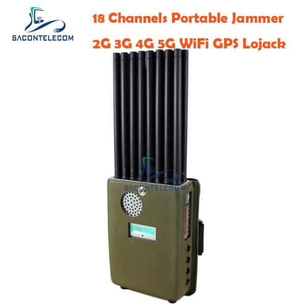18 Bands Portable Signal Jammer with 12000mAh Battery for Secure Communication Blocking