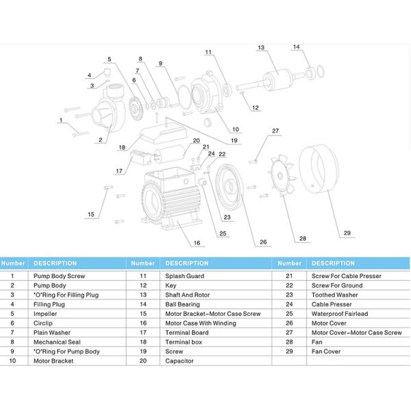 House Electric Motor Water Pump Qb-70 45l/ Min 50m Hmax Pressurized Carbon Steel Shaft