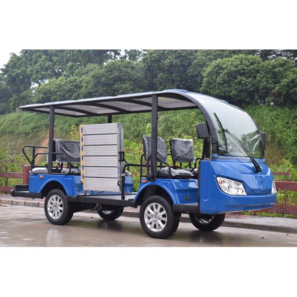 8 Seater Electric Shuttle Bus With 12*6v Trojan Battery Steel Alloy Frame