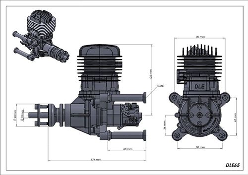 Dle 65cc Original Gas Engine For Rc Airplane Model Drones