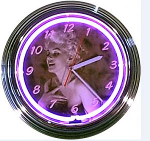China CUL AA Battery Neon Light Clocks 240V Neon Purple Clock on sale