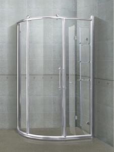 Buy cheap 6/ 8 mm Sector Shower Stalls Bright Silver Aliminum Alloy Frames With Shower Shelf product