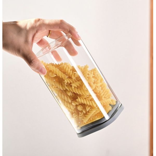 Clear Airtight Borosilicate Glass Jars For Pasta Rice Sugar Coffee Beans Custom Packing