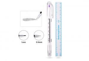 Buy cheap Sweatproof Permanent Makeup Tattoo Kit Double End Microblading Marker Pen Purple Ink With Soft Ruler product
