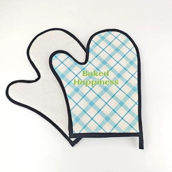 Customizable Printable Sublimation Oven Gloves Kitchen Oven Mitts With Black Edge