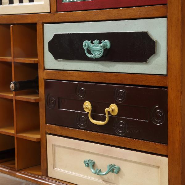 MDF Board 108cm Height European Retro Drinks Storage Living Room Cabinet