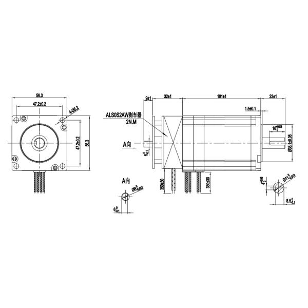 57mm 24v 3000rpm 0.6N.M Bldc Motor With Break Nema23 Brushless Dc Motor