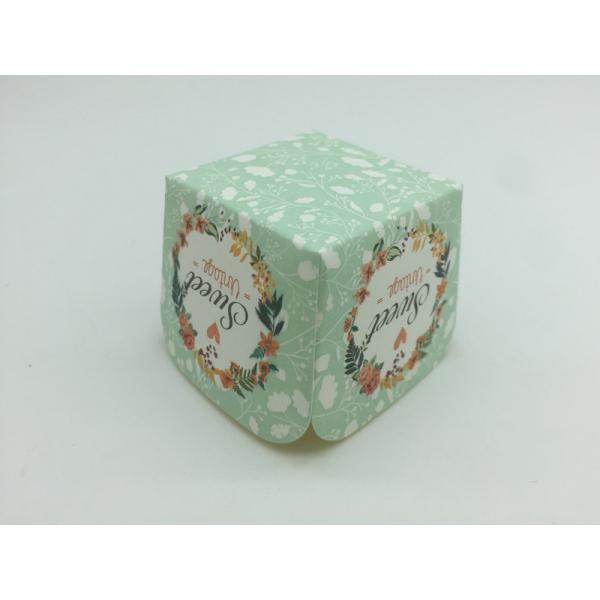 Mint Colored Flower Cupcake Liners , Square Cupcake Wrappers Romantic Wedding Baking Cup