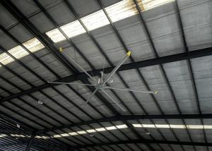 China Aluminum Blade Industrial Hvls Ceiling Fan For Warehouse Farm Exhaust Pmsm Motor Fan on sale