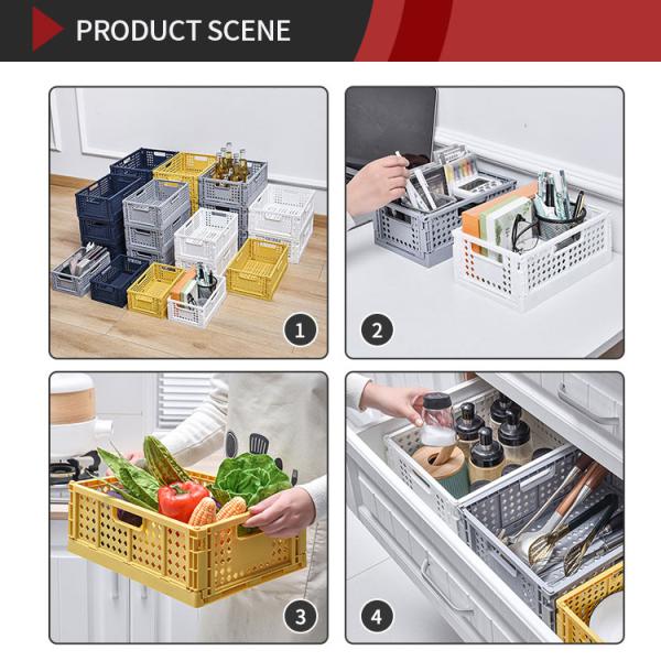 Folding CE Plastic Household Storage Containers For Kitchen Stackable Reusable