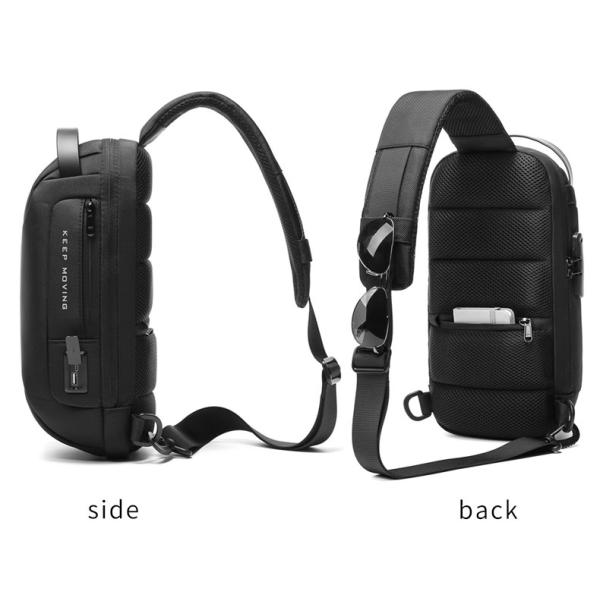 Wholesale new custom logo waterproof large capacity Single Shoulder Messenger Bag USB charging men chest bag