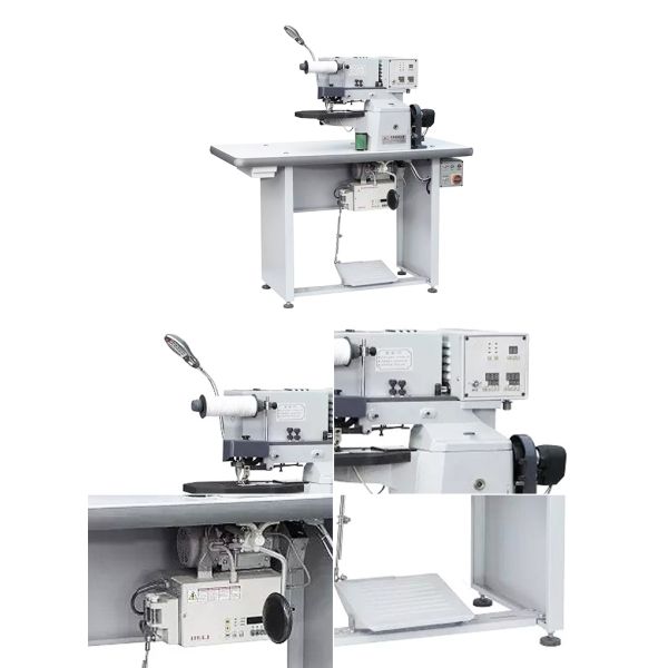 220V Voltage YT-701A-B Automatic Hot Melt Gluing Leather Edge Folding Machine with Machine Dimension of 1200*550*1280 MM