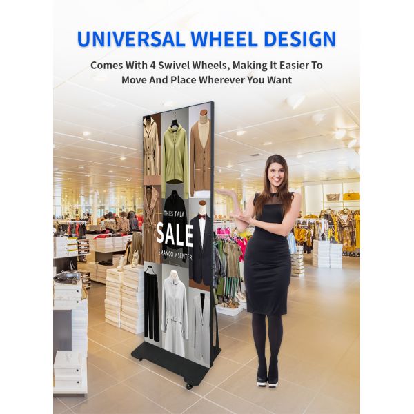 P2.5 Foldable LED Poster Screen Portable Advertising Player Mobile Smart Digital Signage Display for Exhibition OEM