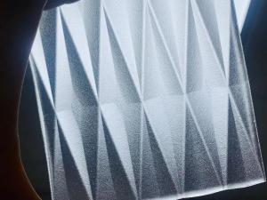 Buy cheap Carved Tecture 10mm Extra Clear Glass Tempered Acid Etched Glass Narrow V-Grooves product
