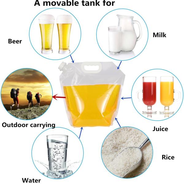 5L Portable Liquid Packaging Pouch Custom Printing With Handle
