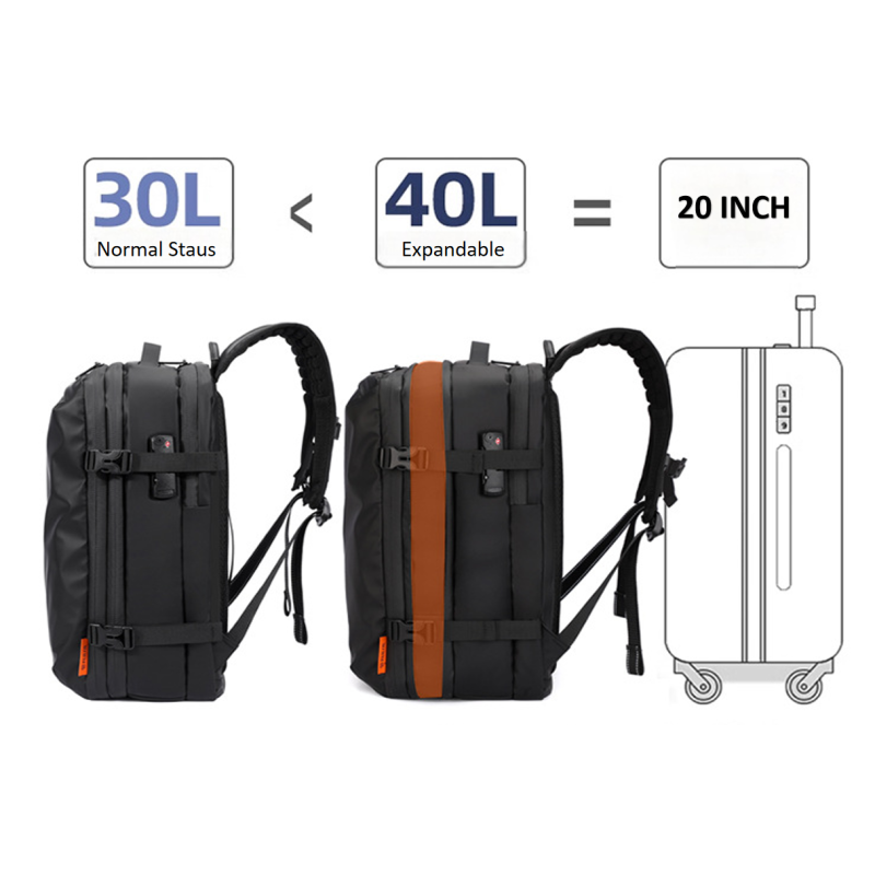 Business Travel Backpack With Vacuum Compression Storage Compartment Multifunctional Laptop Backpack Customized