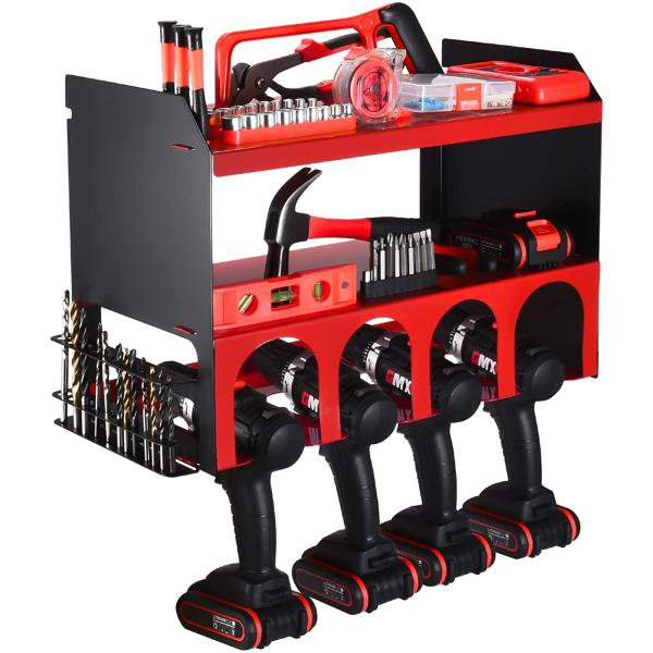Tool Storage Rack Heavy Duty Metal Wall Mount Shelf Storage Box with Plant Fiber Type