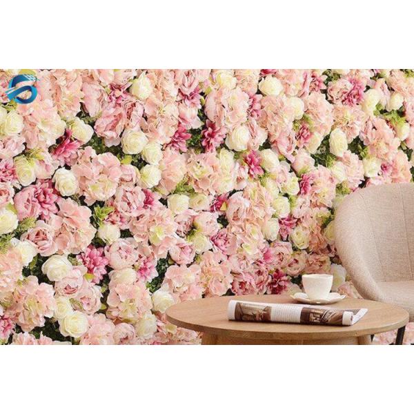 Waterproof Artificial Flower Wall Backdrop Nontoxic Easy Installation