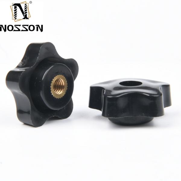 Custom M5 M6 M8 M10 M12 Plum Bakelite Hand Tighten Thread Star Nuts Handle with Metric Measurement System and BS Standard