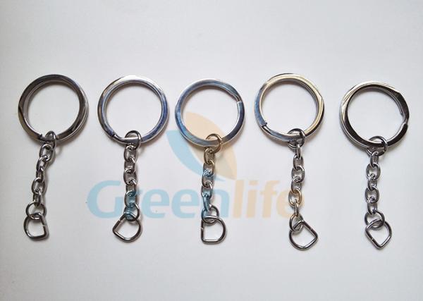 Quality Stainless Steel #304 Flat Split Key Ring Lanyard Accessories With Chain Outside Diameter 30MM for sale
