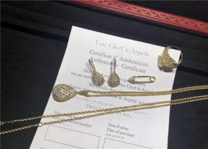 China  Full Diamond 18K Gold Necklace / Bracelet / Earrings For Women on sale