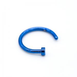 Buy cheap 18G 8mm Surgical Steel Nose Piercing 18G Blue Nose Stud C Hoop product