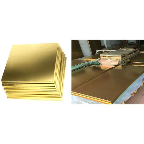 Close-up of brass sheet surface texture and quality